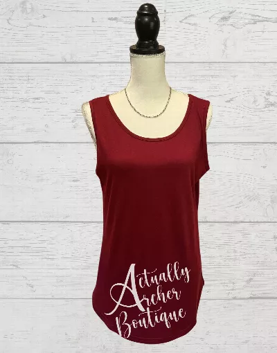 Wine Sleeveless Hi Low Hem Tank Top
